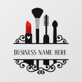 かわいいコスメティショップの名前 ウィンドウサイン (シート)