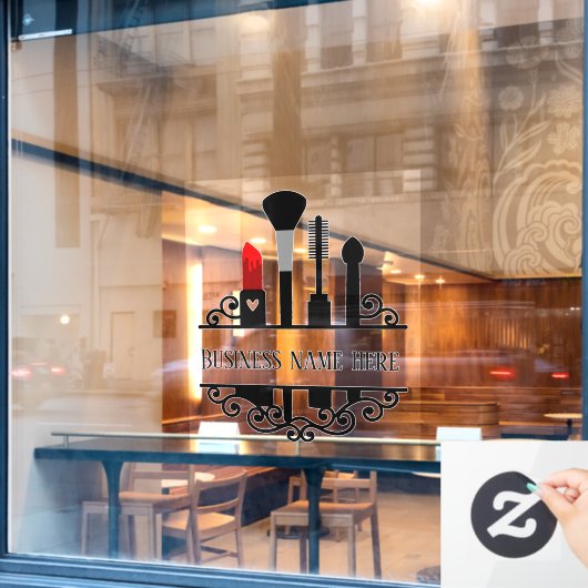 かわいいコスメティショップの名前 ウィンドウサイン (カフェ窓)