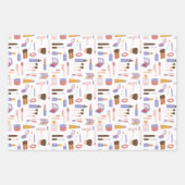 かわいいコスメティックメイクアップパターン ラッピングペーパーシート (正面)