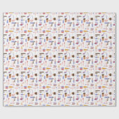 かわいいコスメティックメイクアップパターン ラッピングペーパー (フラット)