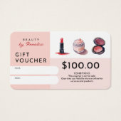 かわいいコスメメイクアップアーティスト美しいギフトカード (正面)