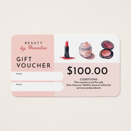 かわいいコスメメイクアップアーティスト美しいギフトカード (正面)