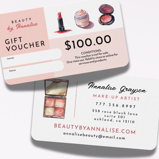 かわいいコスメメイクアップアーティスト美しいギフトカード