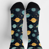 かわいいコスモスの模様 ソックス (上部)