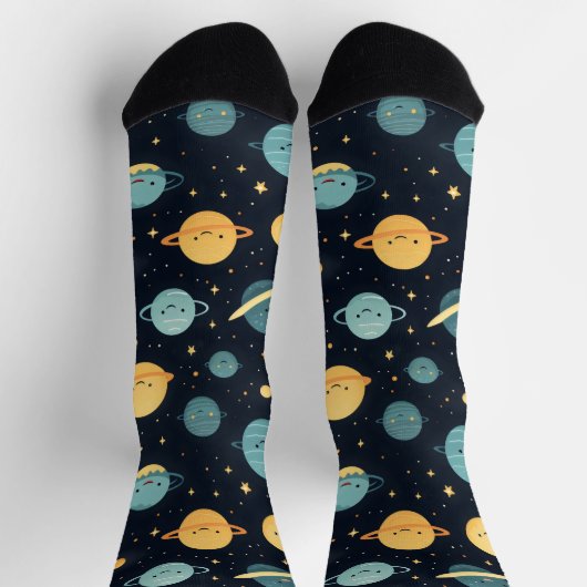 かわいいコスモスの模様 ソックス (上部)