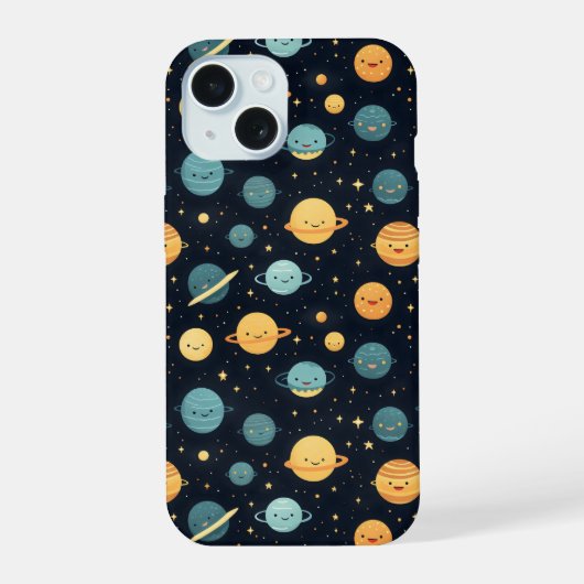 かわいいコスモスの模様 iPhone 15ケース (裏面)