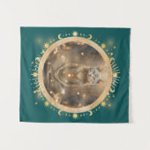 かわいいコズミッククリスマスキャットめい想ズ タペストリー (正面(横))