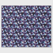 かわいいコズミックムーン&スターバルーンパターン ラッピングペーパー (フラット)