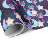 かわいいコズミックムーン&スターバルーンパターン ラッピングペーパー (ロールコーナー)