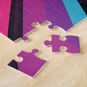 かわいいコズミック鮮やかマウス超現実的レインボーアート ジグソーパズル (側面)