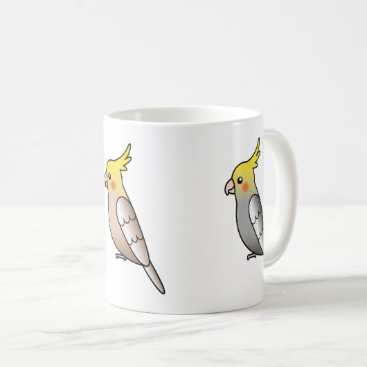 かわいいコッカティエルの漫画の鳥3 コーヒーマグカップ (正面右)