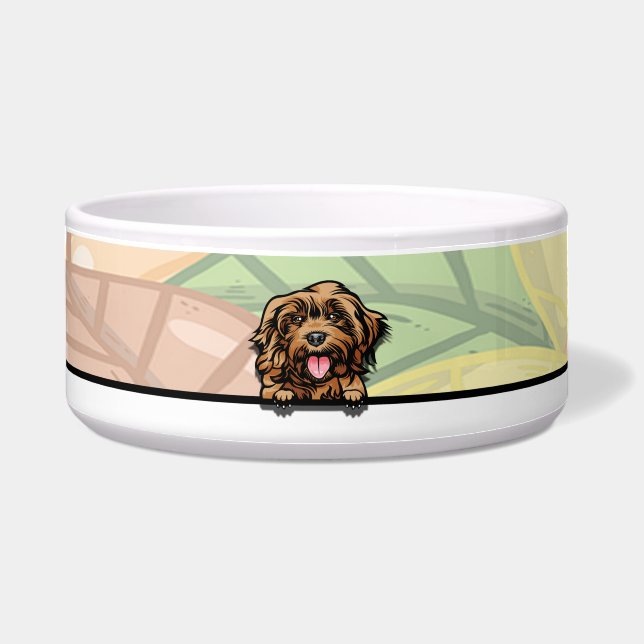 かわいいコッカプーのぞき見、食べ物や飲み物 ボウル (正面)