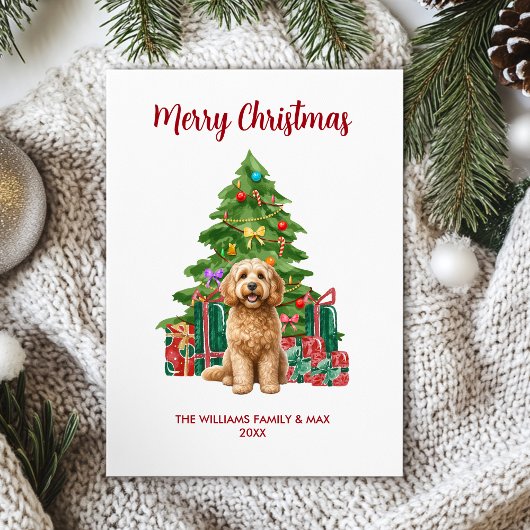 かわいいコッカプー犬のクリスマス シーズンカード