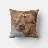 かわいいコッカースパニエル犬ギフトパーソナライズされた クッション (裏面)