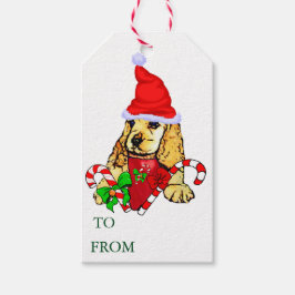 かわいいコッカースパニエル犬クリスマスギフトタグ ギフトタグ