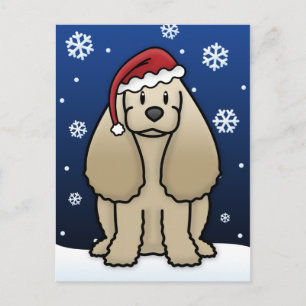 かわいいコッカースパニエル犬クリスマスポストカード シーズンポストカード