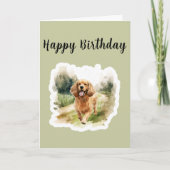 かわいいコッカースパニエル犬ドッグラバー誕生日カード カード (正面)