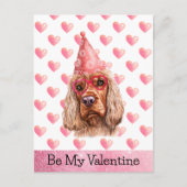 かわいいコッカースパニエル犬ベミーバレンタインドッグバレンタイン シーズンポストカード (正面)