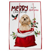 かわいいコッカースパニエル犬子犬のクリスマス ミディアムペーパーバッグ (裏面)