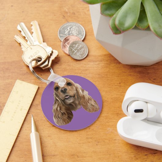 かわいいコッカースパニエル犬犬 キーホルダー (デスク)
