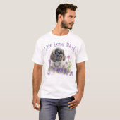 かわいいコッカー・スパニエル犬の花 Tシャツ (正面フル)