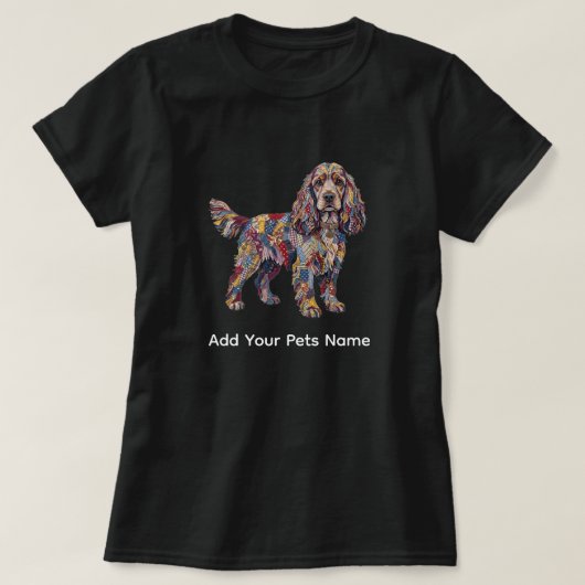 かわいいコッカー・スパニエル犬デザインTシャツ Tシャツ (デザイン正面)