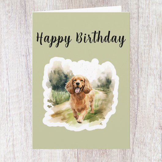 かわいいコッカー・スパニエル犬愛好家のための誕生日カード カード