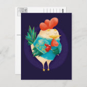 かわいいコックと棒つきキャンデー ポストカード (正面/裏面)