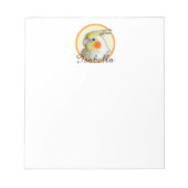 かわいいコックティエルオウムおもしろいバードラバーパーキーイエロー ノートパッド (正面)