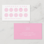 かわいいコットンキャンディピンクストライプ色の褒美プログラム ロイヤリティカード (正面/裏面)