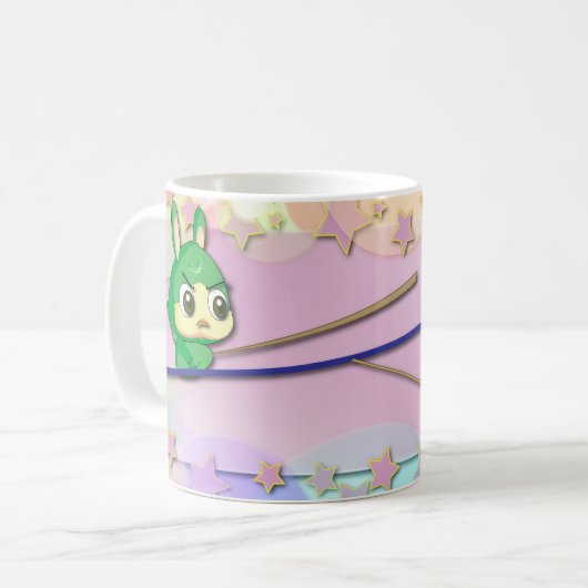 かわいいコップのおもしろいなマンガのキャラクタのかわいいのコーヒー・マグ コーヒーマグカップ (正面左)