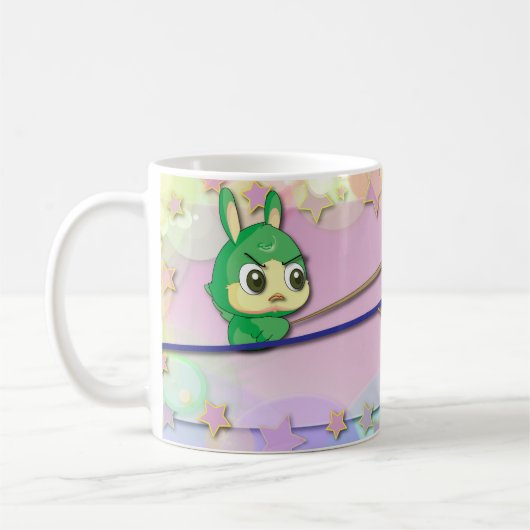 かわいいコップのおもしろいなマンガのキャラクタのかわいいのコーヒー・マグ コーヒーマグカップ (左)