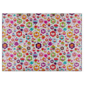 かわいいコップのケーキおよび茶ポット カッティングボード (正面)