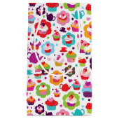 かわいいコップのケーキおよび茶ポット スモールペーパーバッグ (正面)