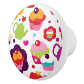 かわいいコップのケーキおよび茶ポット セラミックノブ (右)