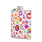 かわいいコップのケーキおよび茶ポット フラスク (左)