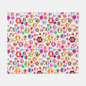 かわいいコップのケーキおよび茶ポット フリースブランケット (正面(横))