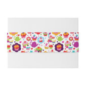 かわいいコップのケーキおよび茶ポット 招待状ベリーバンド (裏面例)