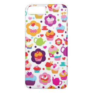 かわいいコップのケーキおよび茶ポット iPhone 8 PLUS/7 PLUSケース
