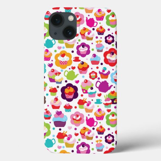 かわいいコップのケーキおよび茶ポット Case-Mate iPhoneケース (裏面)
