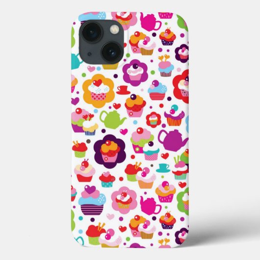 かわいいコップのケーキおよび茶ポット Case-Mate iPhoneケース (裏面)