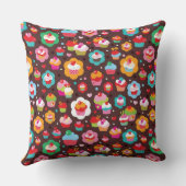 かわいいコップのケーキパターン クッション (裏面)