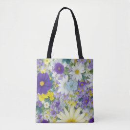 かわいいコテージの花 トートバッグ