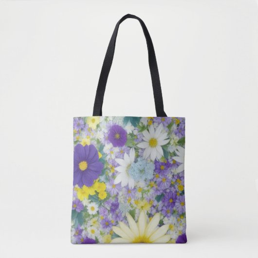 かわいいコテージの花 トートバッグ (正面)