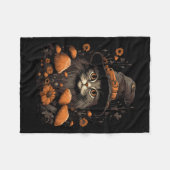 かわいいコテージオーエステティックキャットマッシュルームウィメンズキッズ フリースブランケット (正面(横))