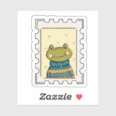かわいいコテージコアのカエルのスタンプステッカー シール (シート)
