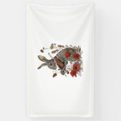 かわいいコテージコアグラフィックラビット遊ズバイオリン 横断幕 (縦)