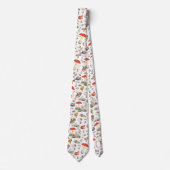 かわいいコテージコアフォレストマッシュルームフロッグカタツムリ ネクタイ (正面)