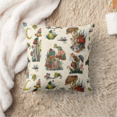 かわいいコテージコアメリークリスマスマッシュルームパターン クッション (ブランケット)