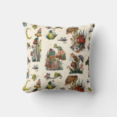 かわいいコテージコアメリークリスマスマッシュルームパターン クッション (正面)